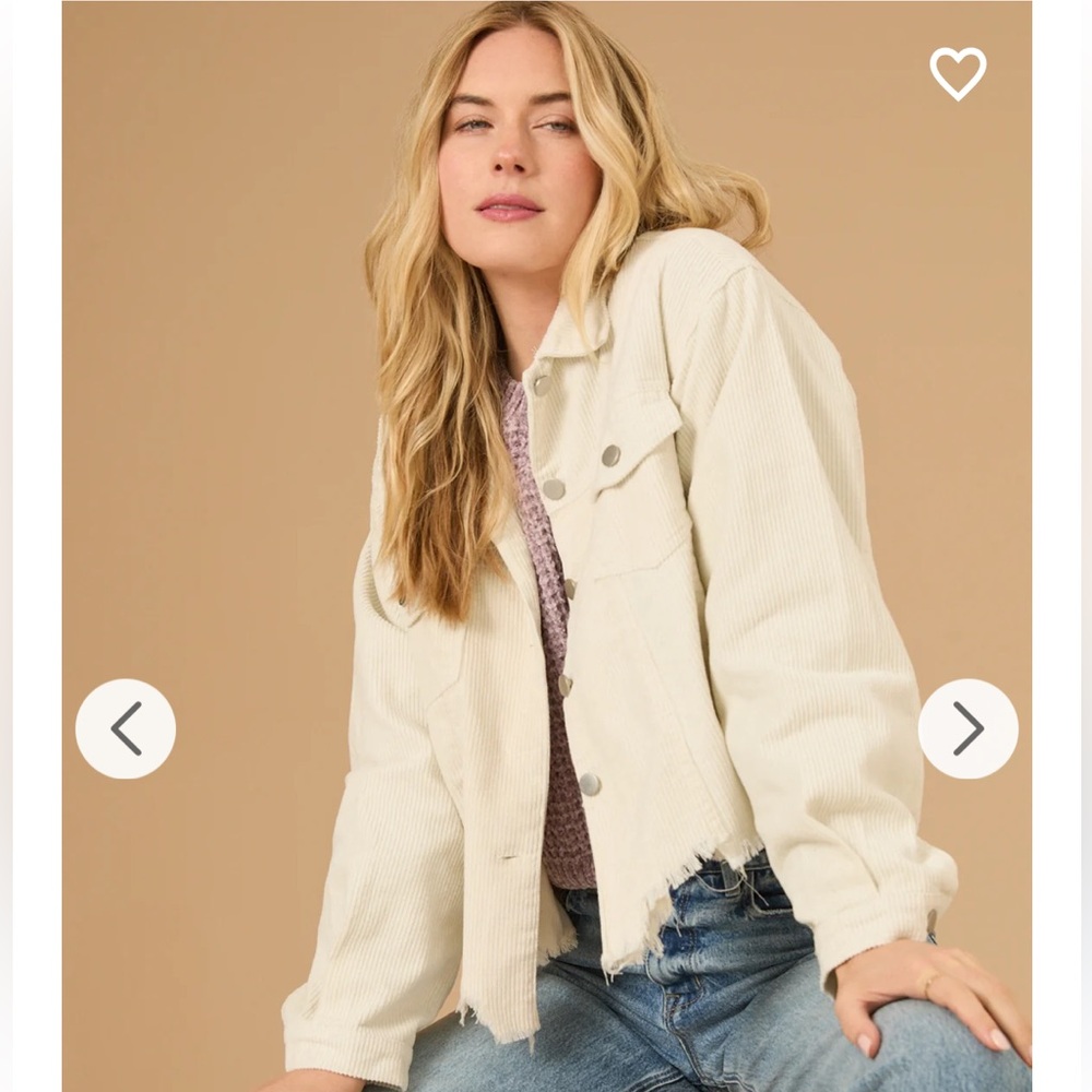 Altar’d State Ivory Corduroy Shacket size Small